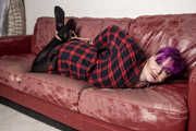 Roxie in Check Shirt and Tights Hogtie