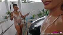 Jenny Thai - 4 Hot Thai Girls Wet Carwash Party