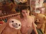 Playing naked in my playpen - with my stuffy sloth ^_^