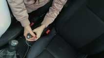 Pantyhose Babe Gearstick Play