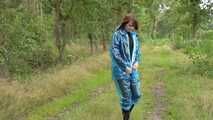 Miss Petra goes for a walk in PVC raingear and rubber boots