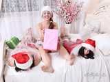 [From archive] Lucky, Nelly, Xenia - Santa’s little helpers hogtied and wrapped up on a bed 1