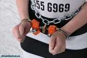 Prisoner in high security cuffs