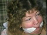 25 YR OLD CHARLENE HAS RAG & SPONGE STUFFED IN MOUTH, CLEAVE & ACE BANDAGE GAGGED, BLINDFOLDED & BALL-TIED (D39-2)