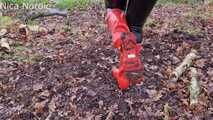 Welliewalk in red Hunter boots