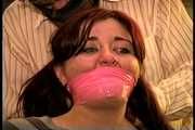 D75-07: 23 YR OLD REAL ESTATE BROKER IS MOUTH STUFFED, CLEAVE GAGGED, GAG TALKS, HANDGAGGED, WRAP TAPE BONDAGE TAPE GAGGED, BAREFOOT AND TIED TO A CHAIR WITH ROPE 5:17