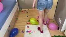 stomping balloons with the sneaker