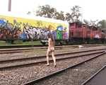 naked in a train