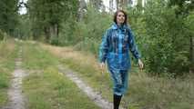 Miss Petra goes for a walk in PVC raingear and rubber boots