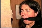 1 ST GRADE LATINA SCHOOL TEACHER GETS MOUTH STUFFED, HANDGAGGED, CLEAVE GAGGED, HOG-TIED ON THE BED AND IS MADE TO LISTEN TO HER OWN RECORDED KEDNAP MESSAGE (D69-10)