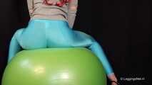 Cameltoe on fitness ball