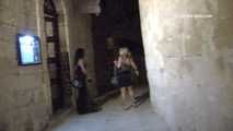 023112 Ewa Takes A Pee In A Mdina Street