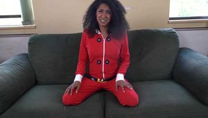 1332a Black Beauty in Santa Onesie Tape Up pt 1