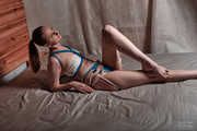 Colorful nylon shibari bondage in fast vanishing lingerie