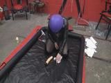 Inflation mask masturbation with dildo part7 