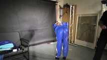 Ms. Ungeniert asked for good Spanking, tied and gagged in PVC (Plastic) Sauna Suit