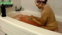 Asian Hot Babe Dunks and hair wash in tub