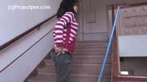 103001 Cute Nalia Rinses The Stairs With Pee