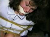 21 YR OLD COLLEGE STUDENT CINDY IS MOUTH STUFFED, CLEAVE GAGGED, BALL-TIED WEARING PANTYHOSE & SOME UP-SKIRT SHOTS (D47-6)
