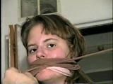 School Teacher Naked, Crotch-Roped &  Smelly Stockings Gagged (D16-13)