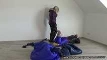 Lady Lana - Equestrienne mistress and her downjacket slave