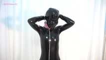 Xiaomeng First Time in Latex with Micro Perforated Hood