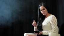 Watch lovely Tanya lighting up and smoking a 120mm Cigaronne