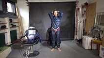 Aiyana in rainwear chairbound, gagged and hooded (and she loved it)