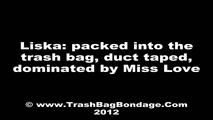 [From archive] Liska packed into the trash bag, duct taped and dominated by Miss Love