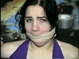 GRETCHEN GETS BALL-GAGGED, DROOLS & GETS HER MOUTH STUFFED & ACE BANDAGE GAGGED (D32-2)