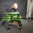 Alice taped to a Chair and tapegagged in shiny nylon Downjacket