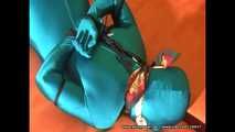 Zentai girl tied and gagged