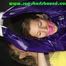 Sandra being tied and gagged overhead with ropes, a bar and a ballgag wearing sexy purple shiny nylon shorts and rain jacket (Pics) 