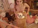 Playing naked in my playpen - with my stuffy sloth ^_^