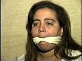 24 YR OLD LATINA HOUSEWIFE IS OTM GAGGED, WRITES RANSOM NOTE WITH HANDS TIE, MOUTH STUFFED, CLEAVE GAGGED, MAKES RANSOM CALL, STRUGGLES & IS HANDGAGGED (D64-11)