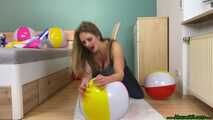 popping water balls by bouncing, fingernails and high heels