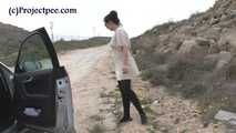 030068 Salma Stops Her Car To Pee On The Road