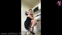 Raw egg in the kitchen - #highheel #crushing #POV