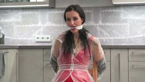  Miss Amira get bound and gagged and PVC dress (behind the scenes)