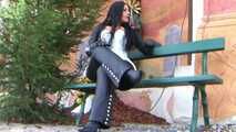 Leather Trousers & Gloves Blowjob & Handjob in Public – Fuck my nasty Mouth – Cum on my Leather Ass
