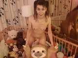 Playing naked in my playpen - with my stuffy sloth ^_^