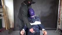 Aiyana in rainwear chairbound, gagged and hooded (and she loved it) Part2