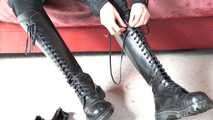 1047 Mia in Space Hike Part 1  Putting the boots on (no bondage, just boots)