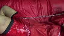 ***SELFBONDAGE***SANDRA***CRAZYSENSATION SHORTS***RED RAINJACKET***CLOTH GAGGED**CUFF BONDAGE (Video)