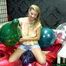 sensual and busty balloon popping