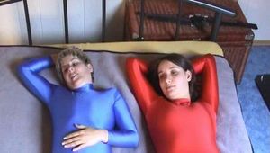 Nicky and Anja in Lycra and straightjackets 1