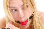 GG02 - Eva in red ball gag and handcuffs