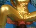 Elena's golden lycra facesitting