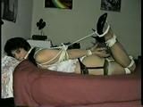 19 Yr OLD LATINA HOUSEWIFE IS BALL-GAGGED, AND HOG-TIED ON THE BED (D38-6)