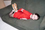 Sophia Smith in Red Jersey Hogtie